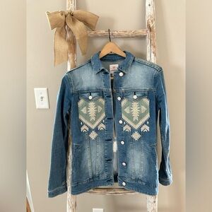 Lularoe Aztec denim jacket size small
